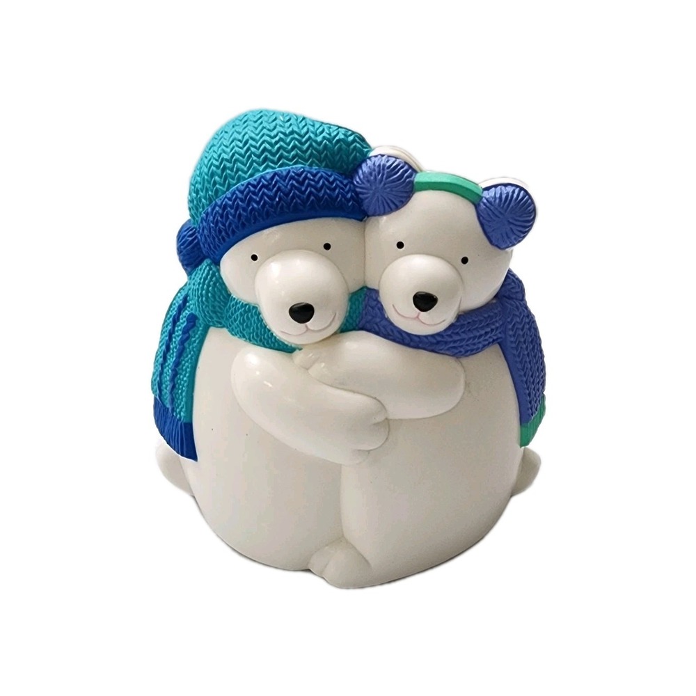 Rare Vintage Avon Polar Bear 4in Baking Soda Holder white blue